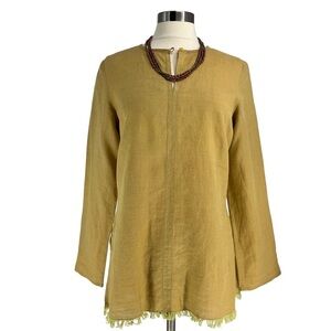 ZARA 100% Ramie Long Seeve Tunic Top M